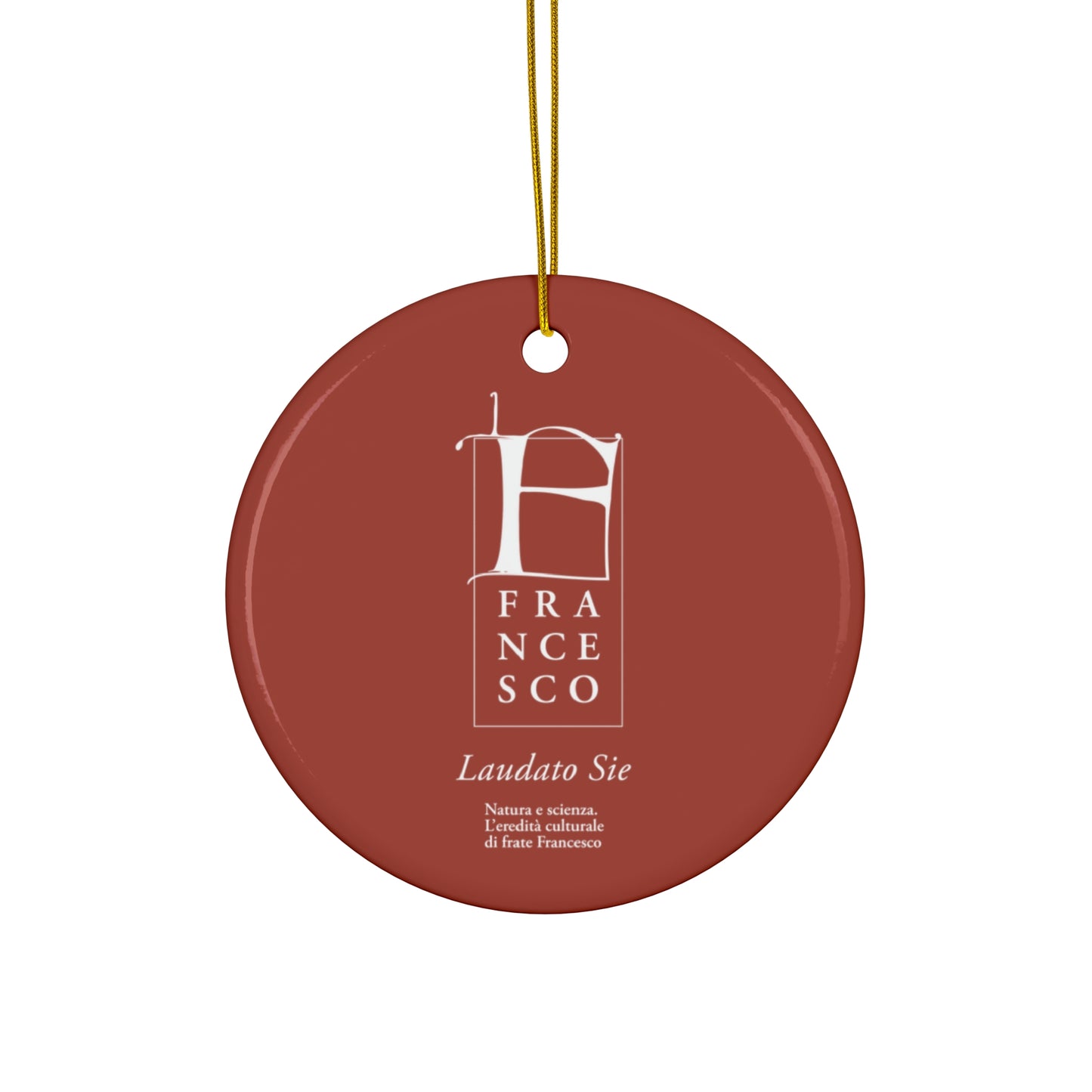 Laudato Sie Ceramic Ornament - Red