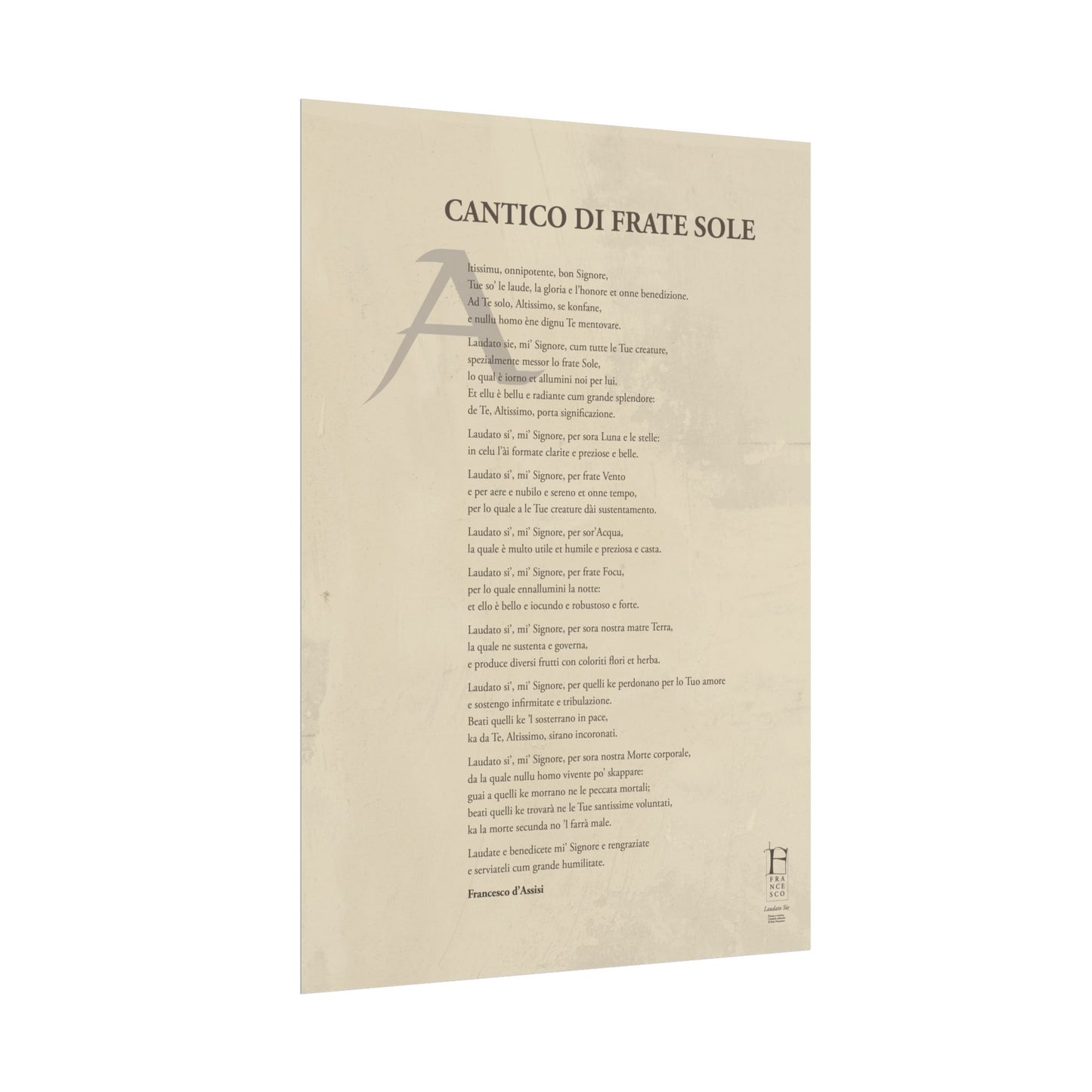 Cantico di Frate Sole - Manifesto