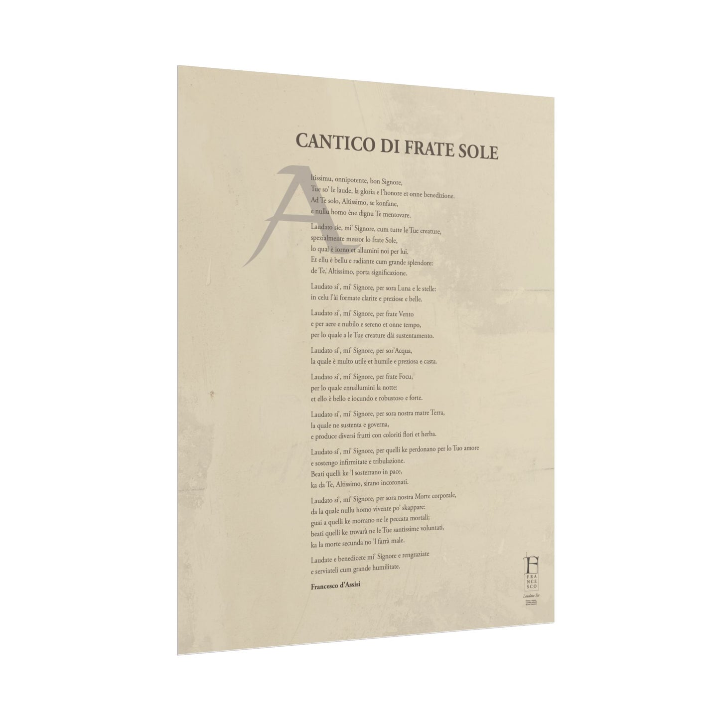 Cantico di Frate Sole - Manifesto