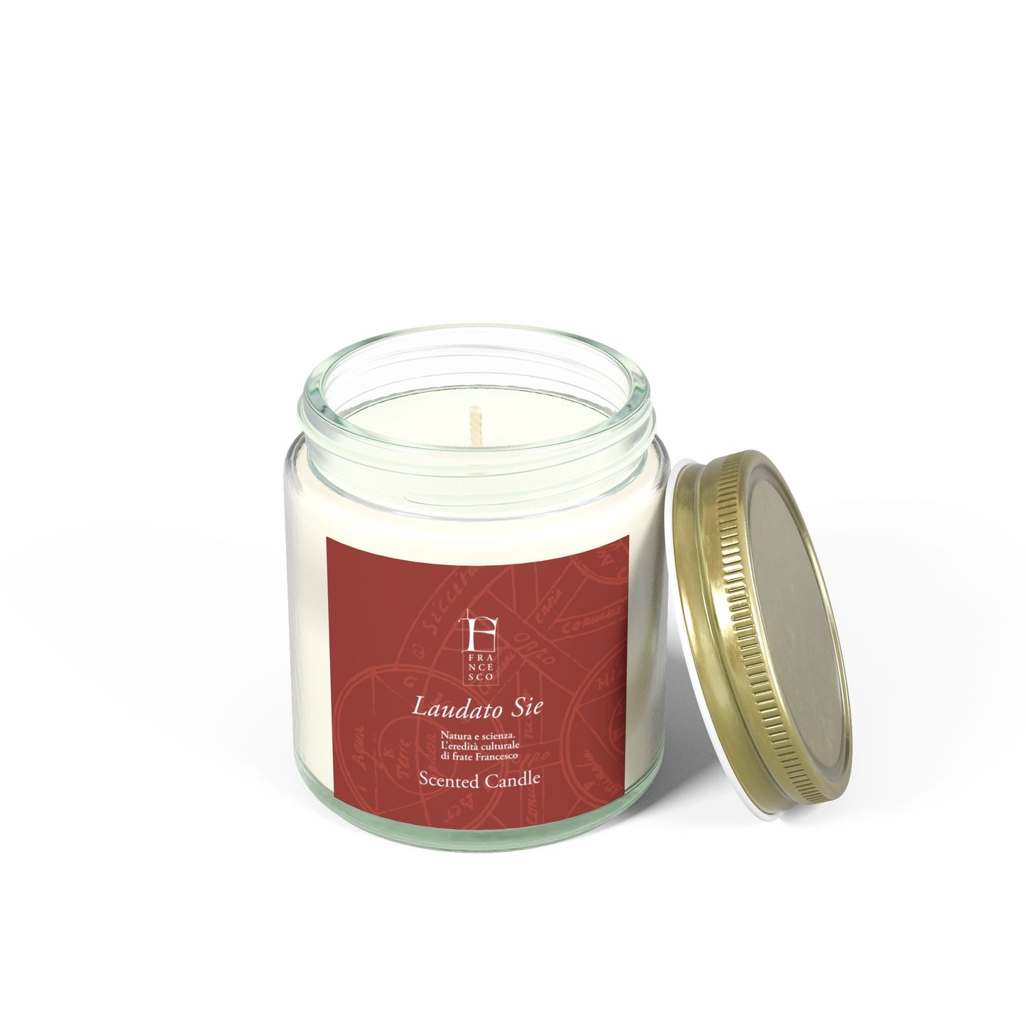 Laudato Sie Scented Candle - Coconut Apricot Wax - Red