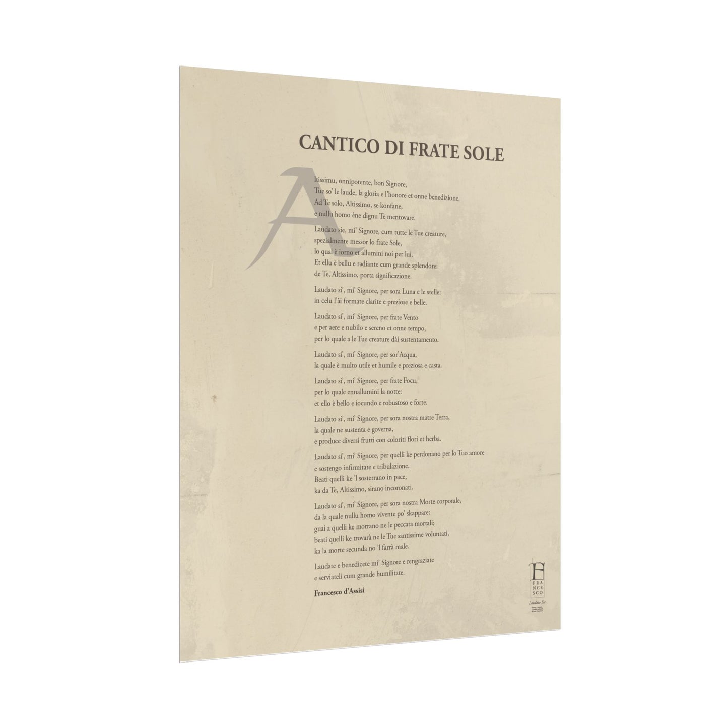 Cantico di Frate Sole - Manifesto