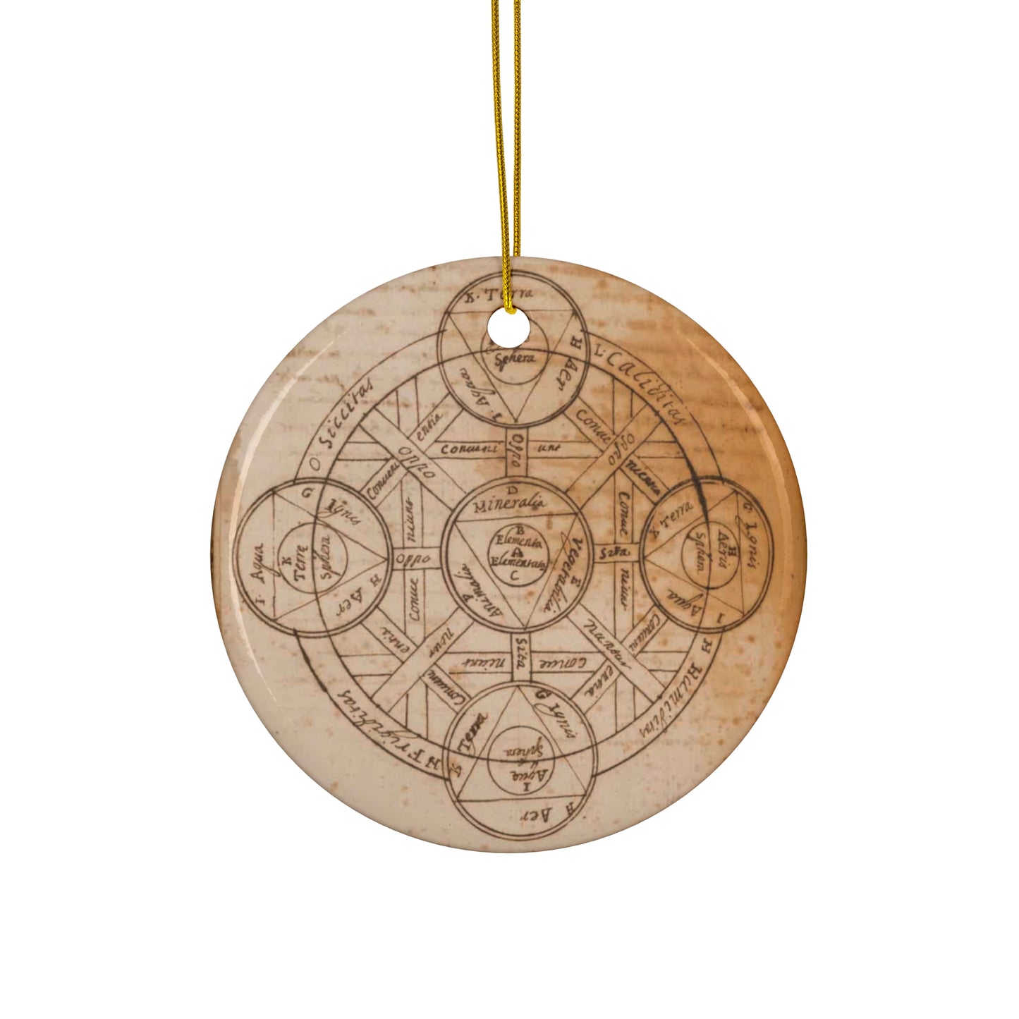 Alchemical Symbol Ceramic Ornament
