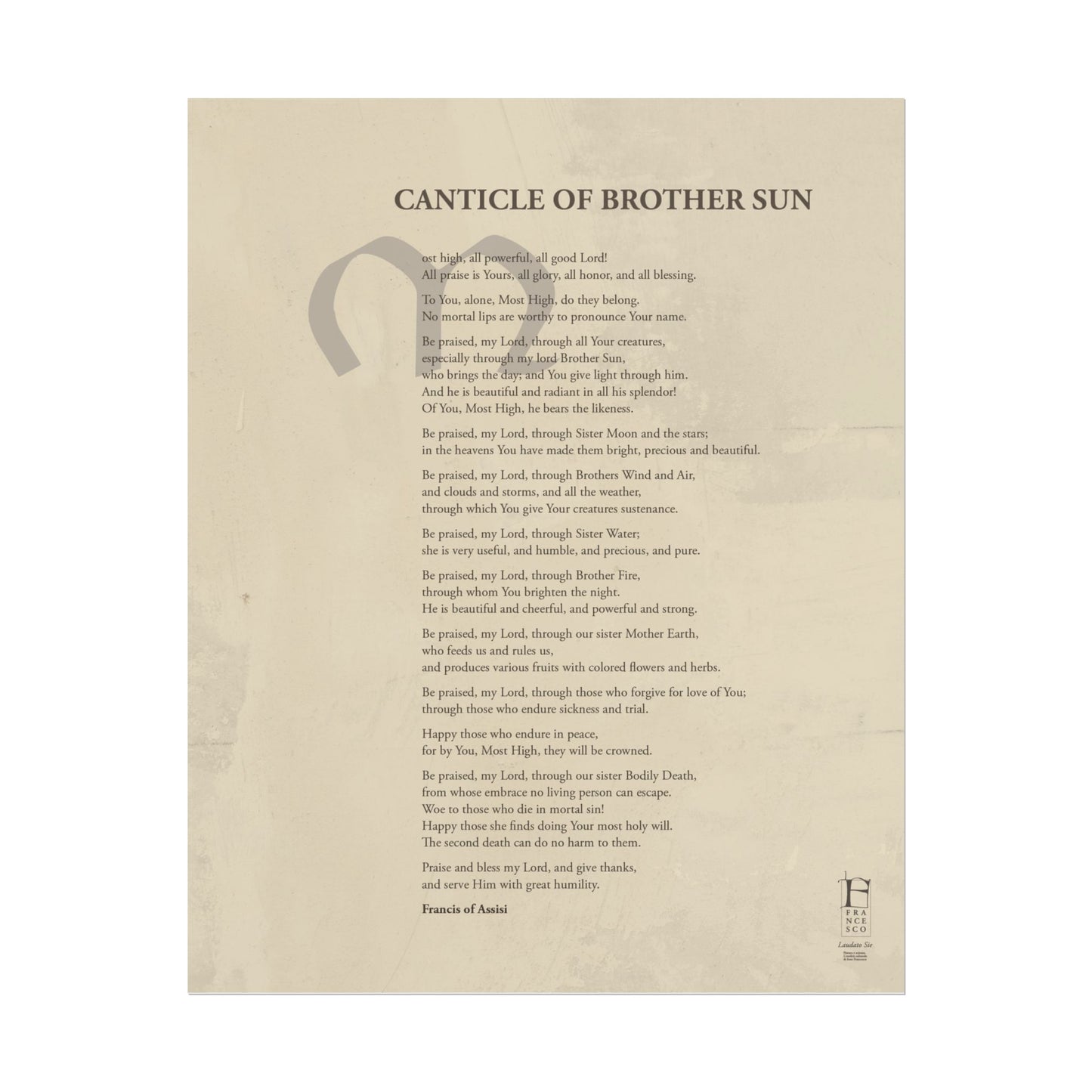 Canticle of Brother Sun - Poster