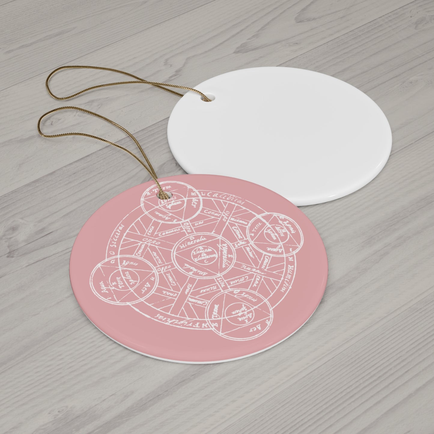 Alchemical Symbol Ceramic Ornament - Pink