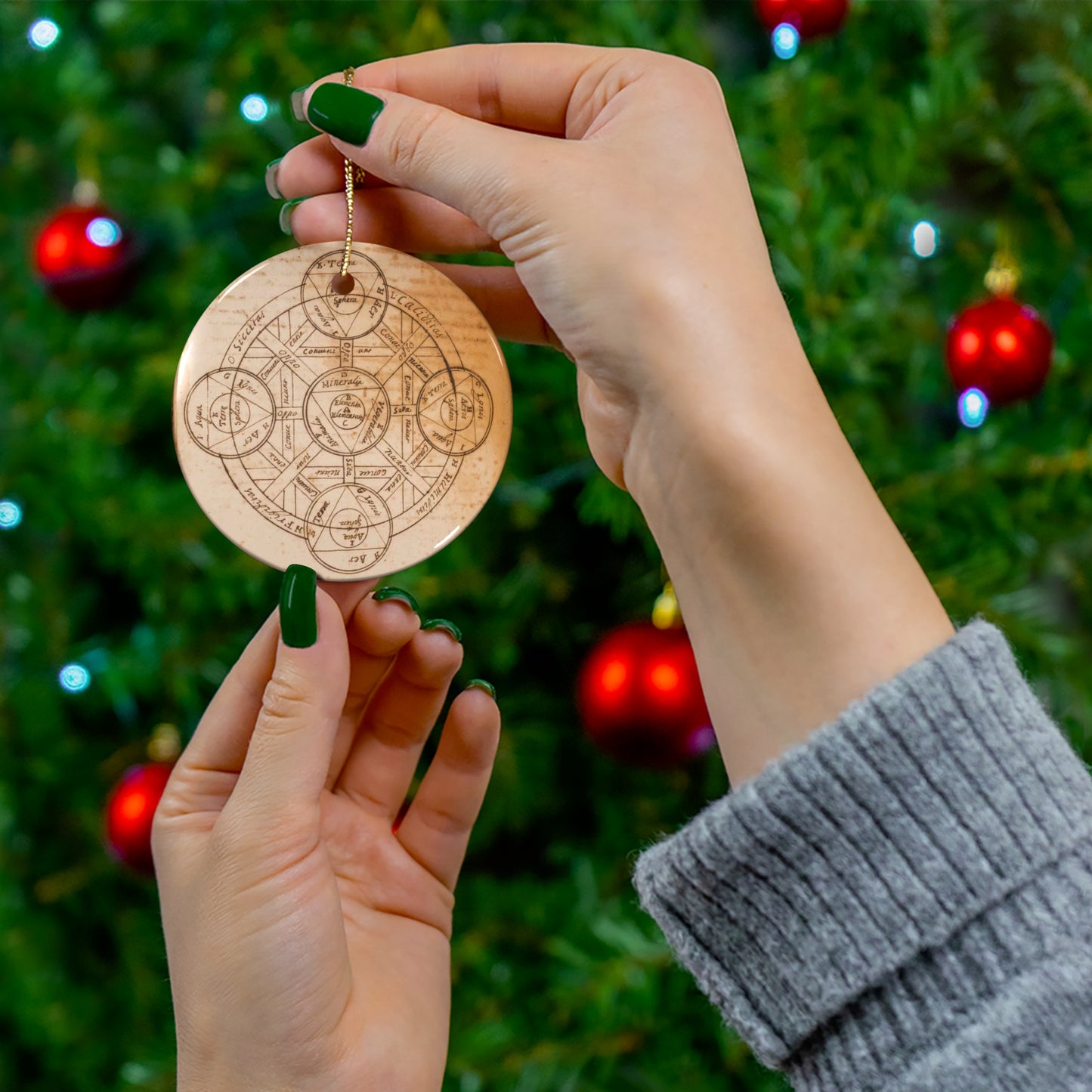 Alchemical Symbol Ceramic Ornament