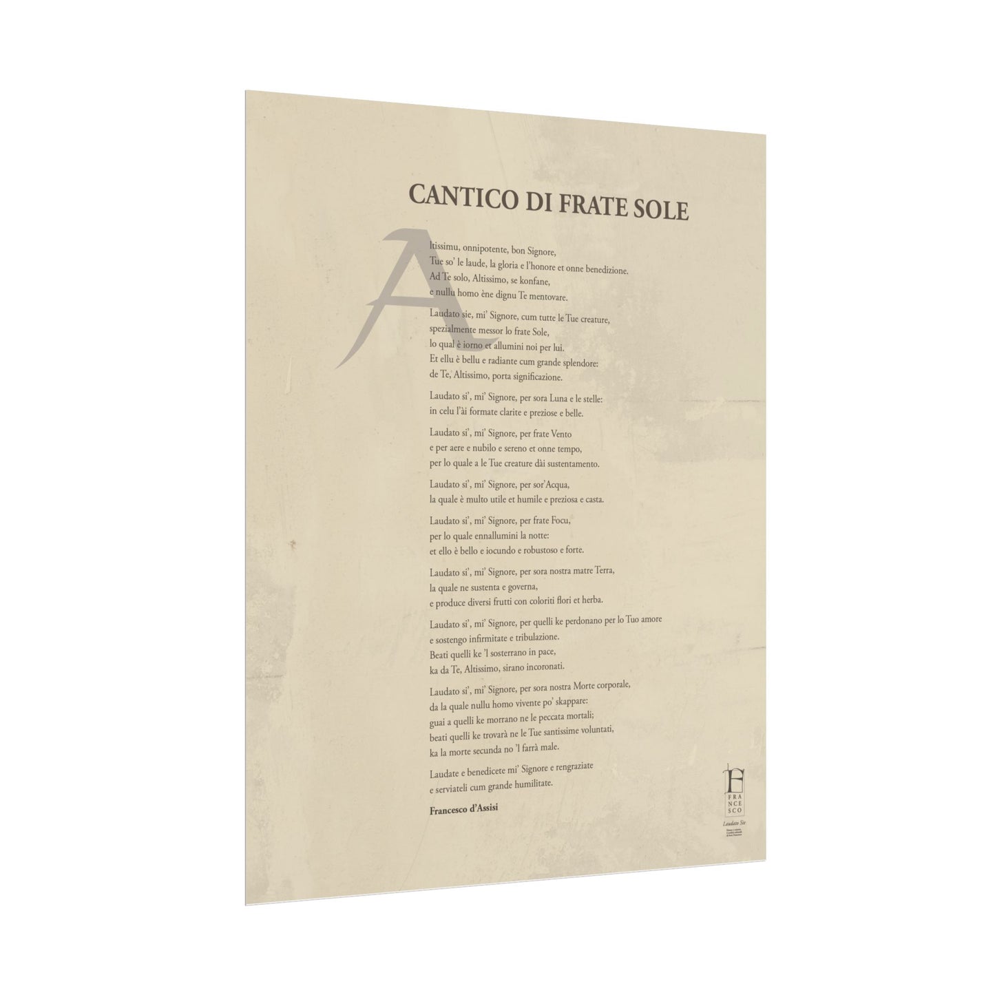 Cantico di Frate Sole - Manifesto