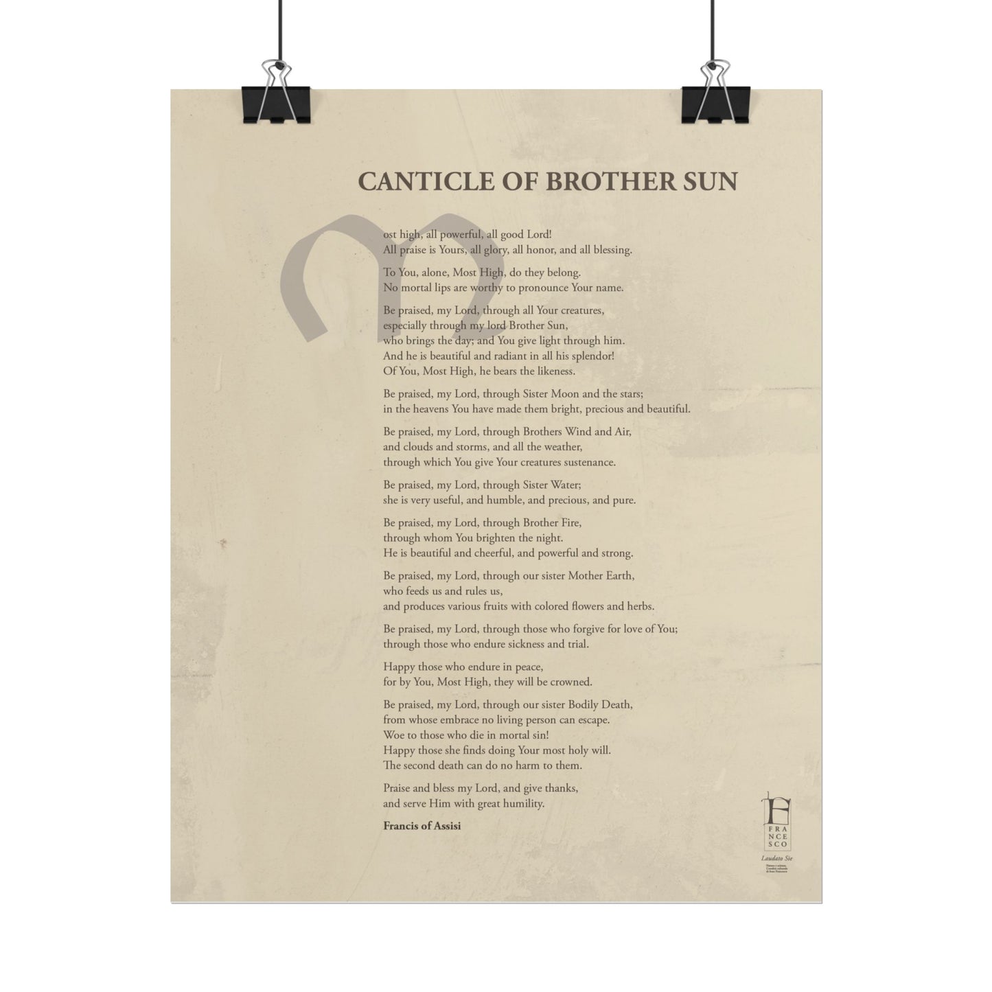 Canticle of Brother Sun - Poster