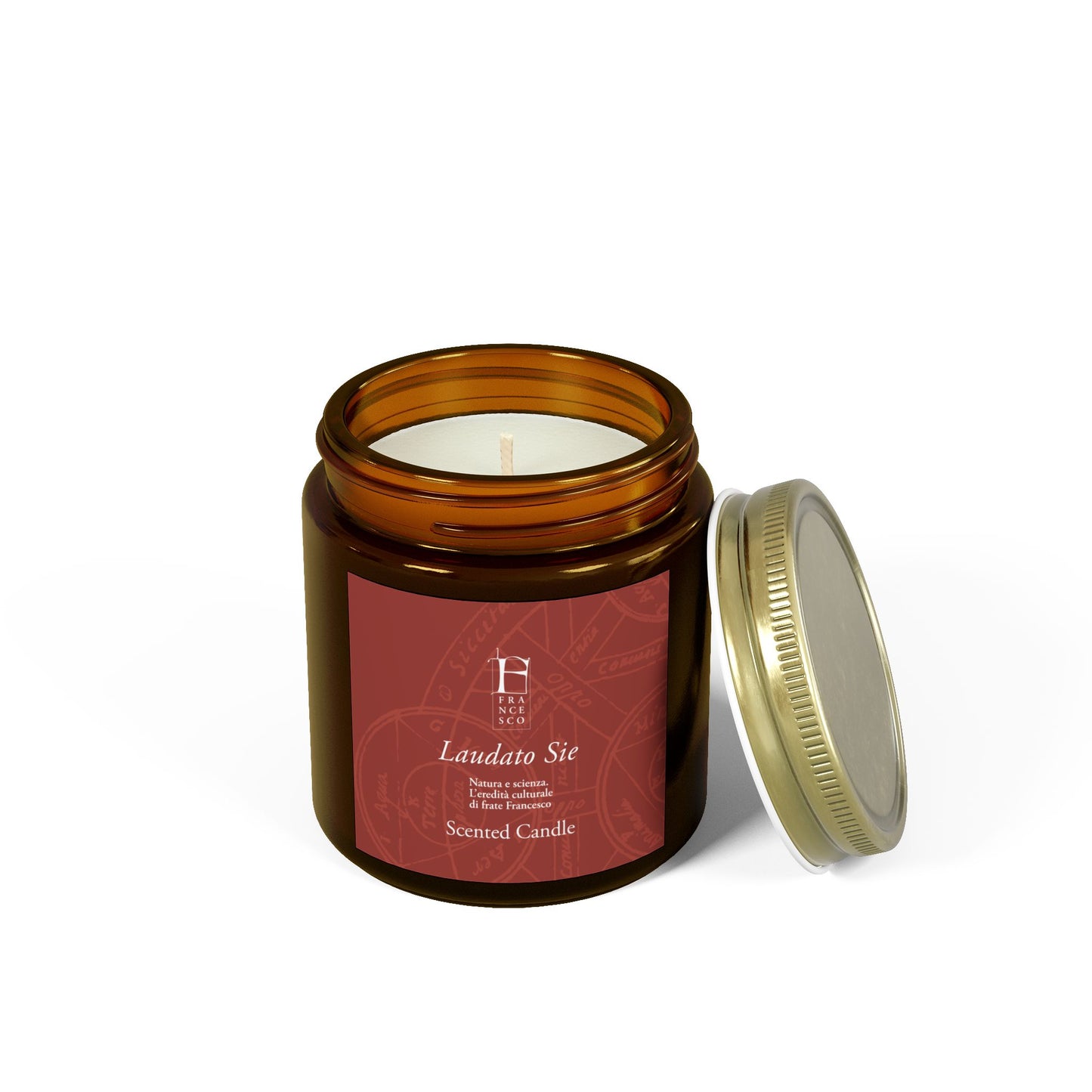 Laudato Sie Scented Candle - Coconut Apricot Wax - Red