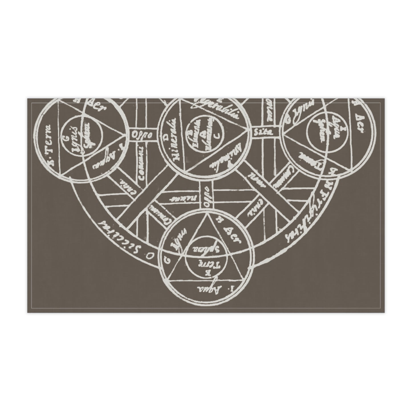 Alchemical Symbol Tea Towel - Brown