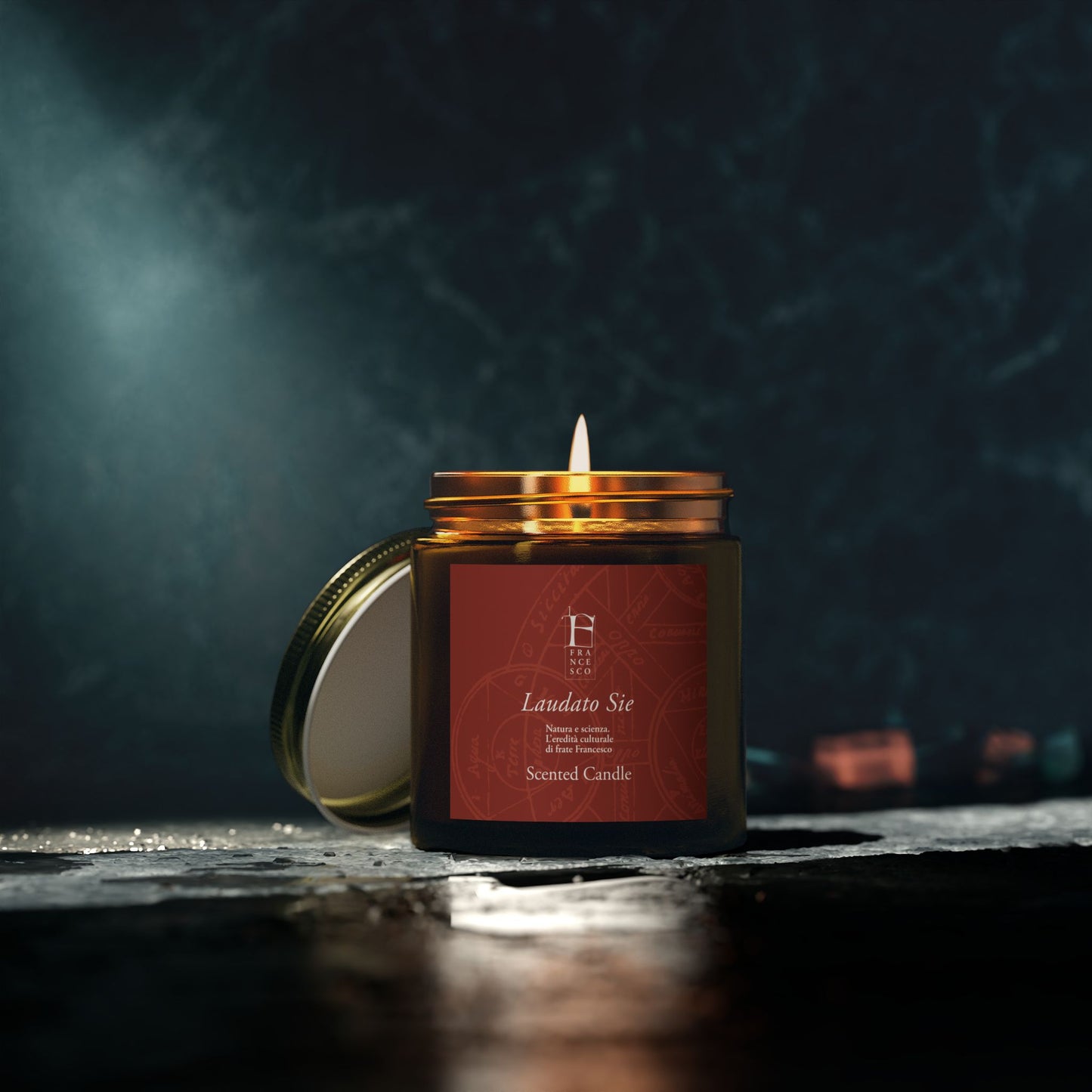 Laudato Sie Scented Candle - Coconut Apricot Wax - Red