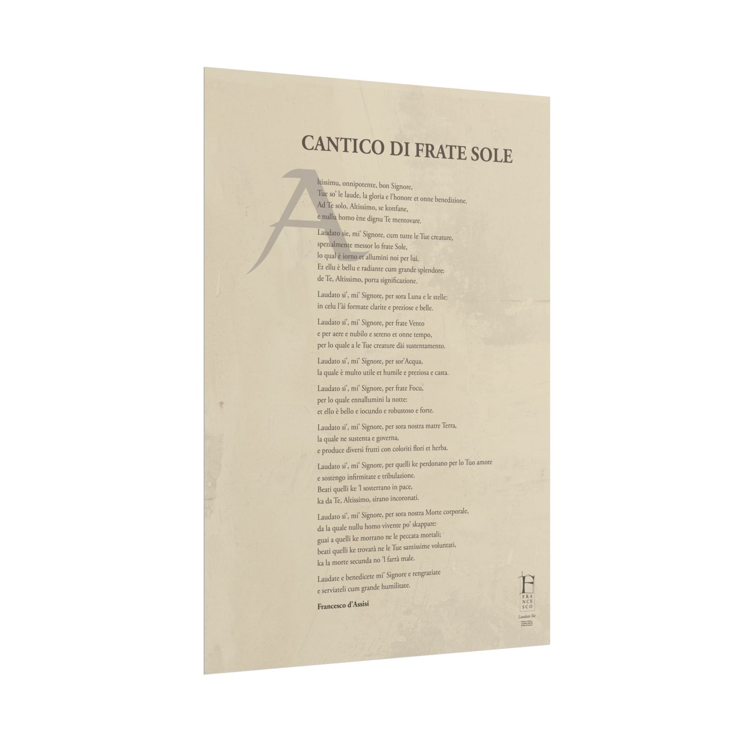 Cantico di Frate Sole - Manifesto