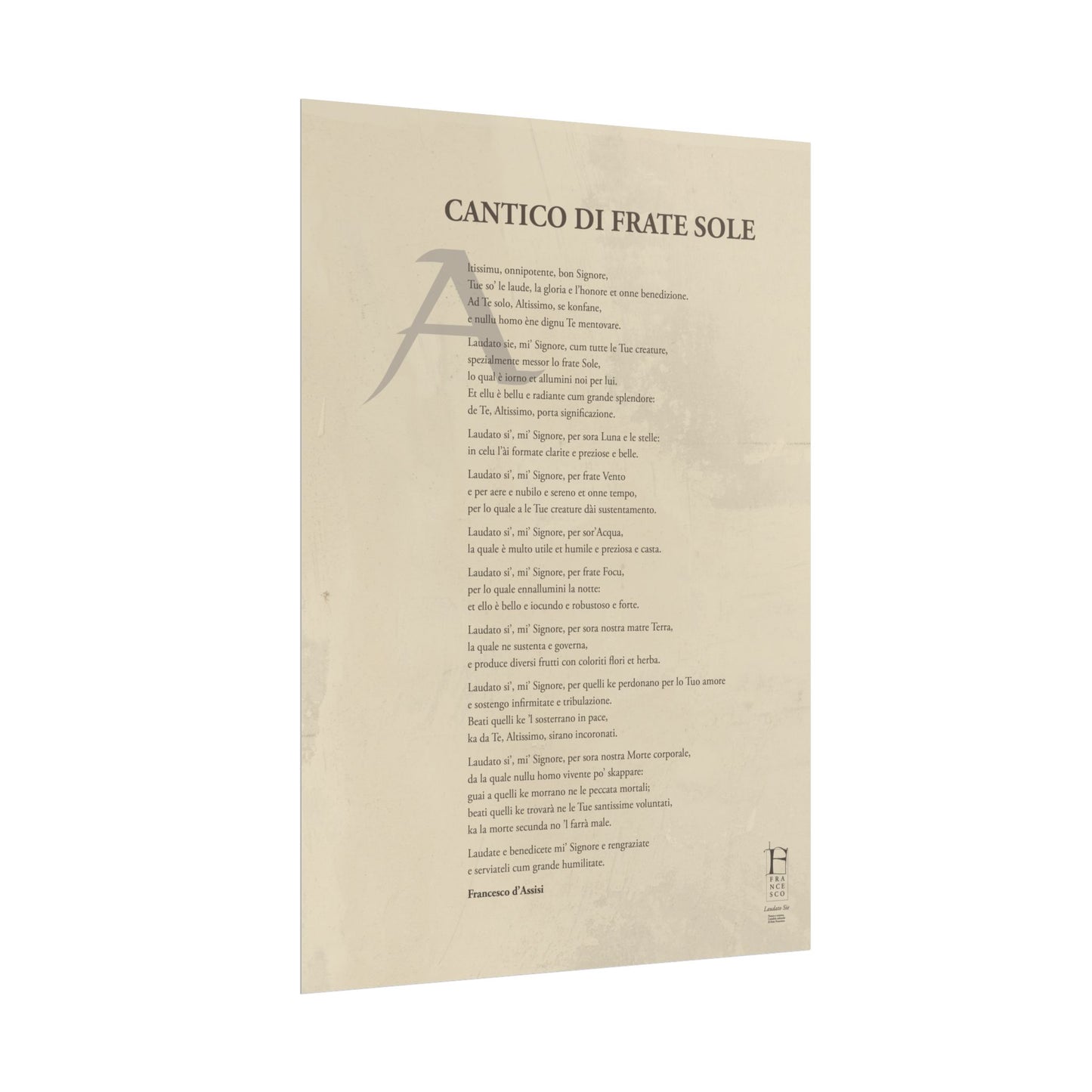 Cantico di Frate Sole - Manifesto