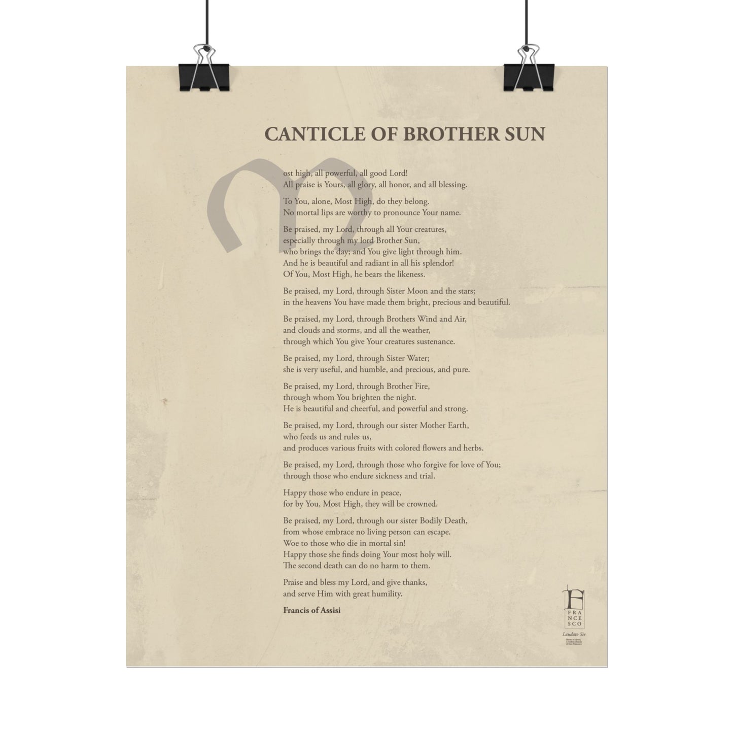 Canticle of Brother Sun - Poster