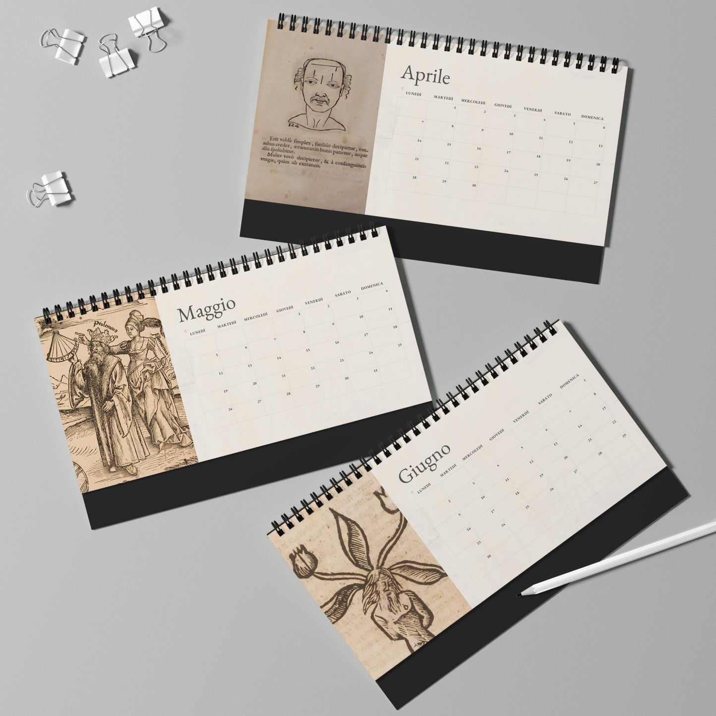 Franciscan Manuscript Desk Calendar - Italian