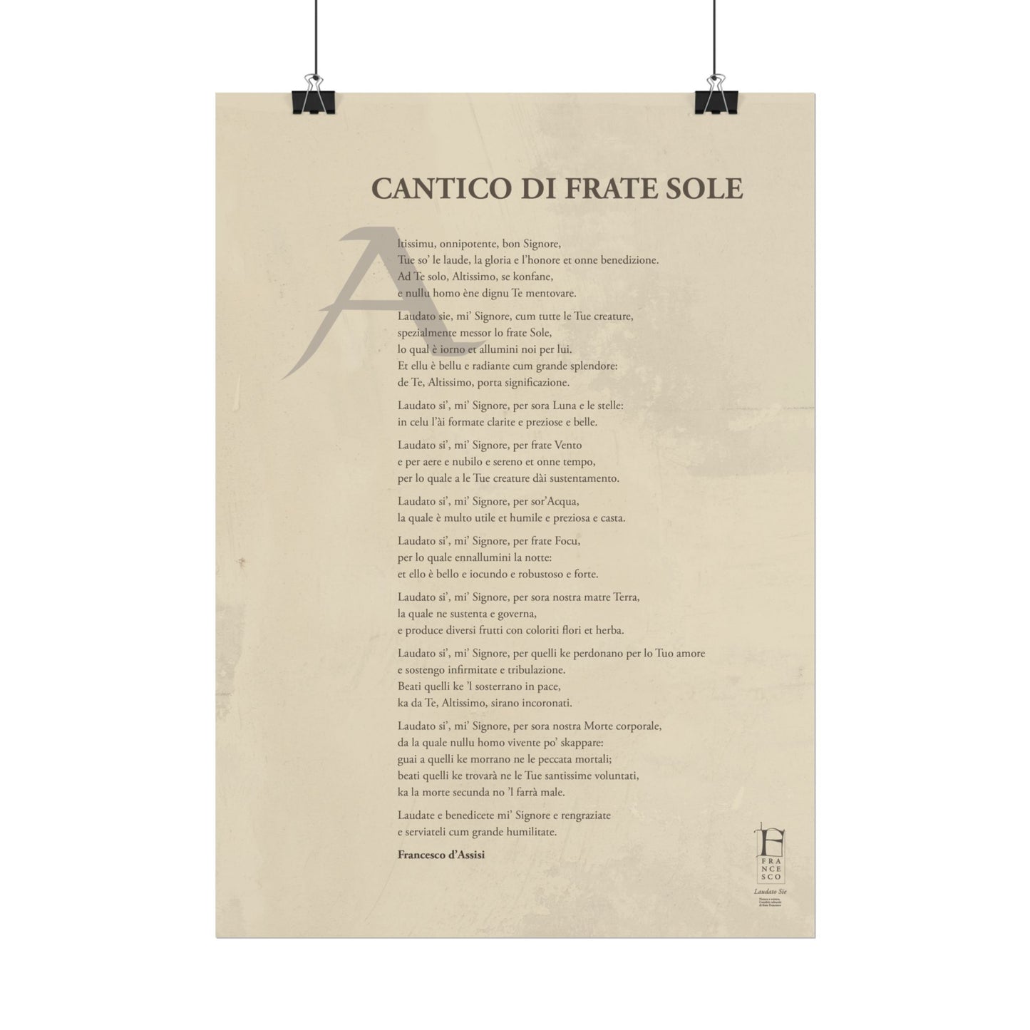 Cantico di Frate Sole - Poster