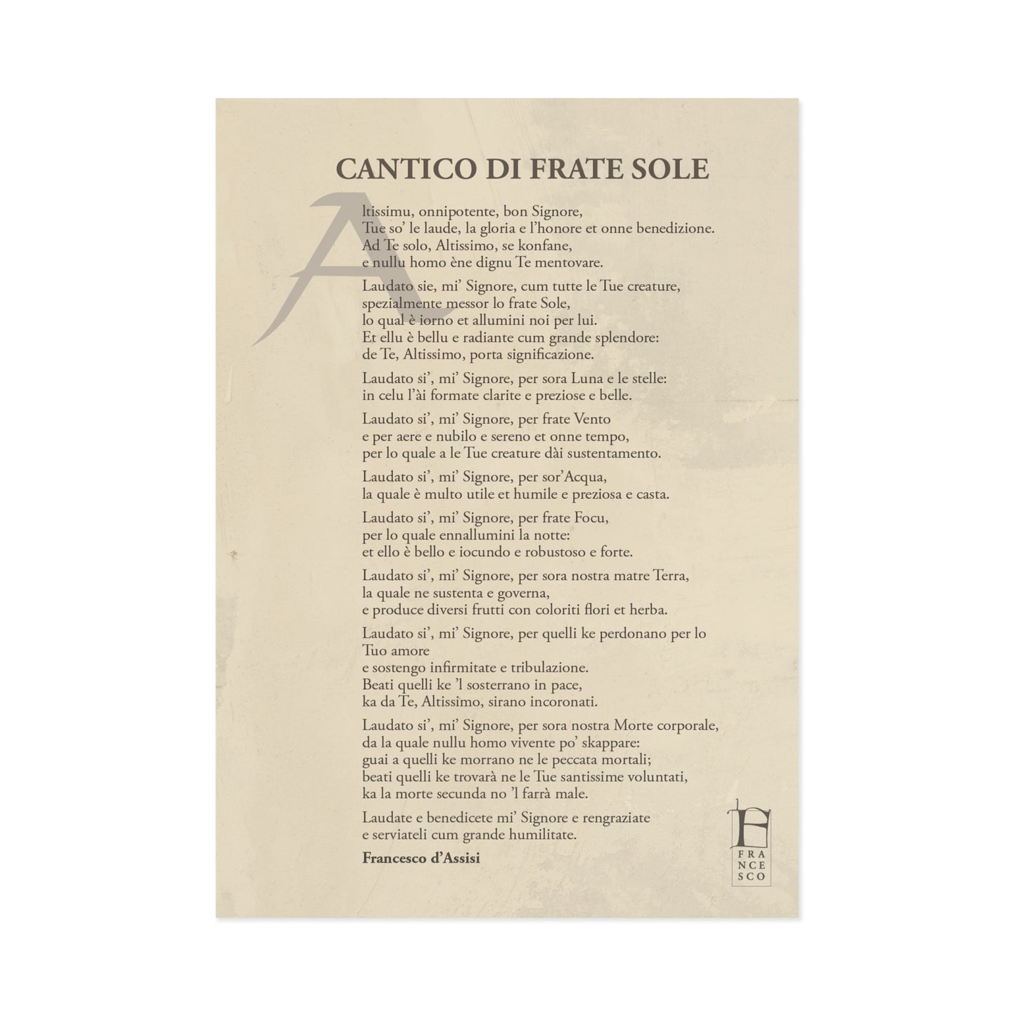 Cantico di Frate Sole - Cartolina