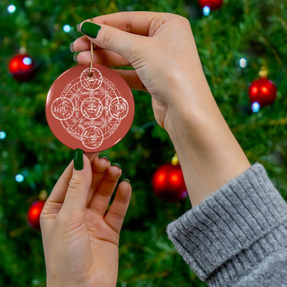 Alchemical Mandala Ceramic Ornament - Red