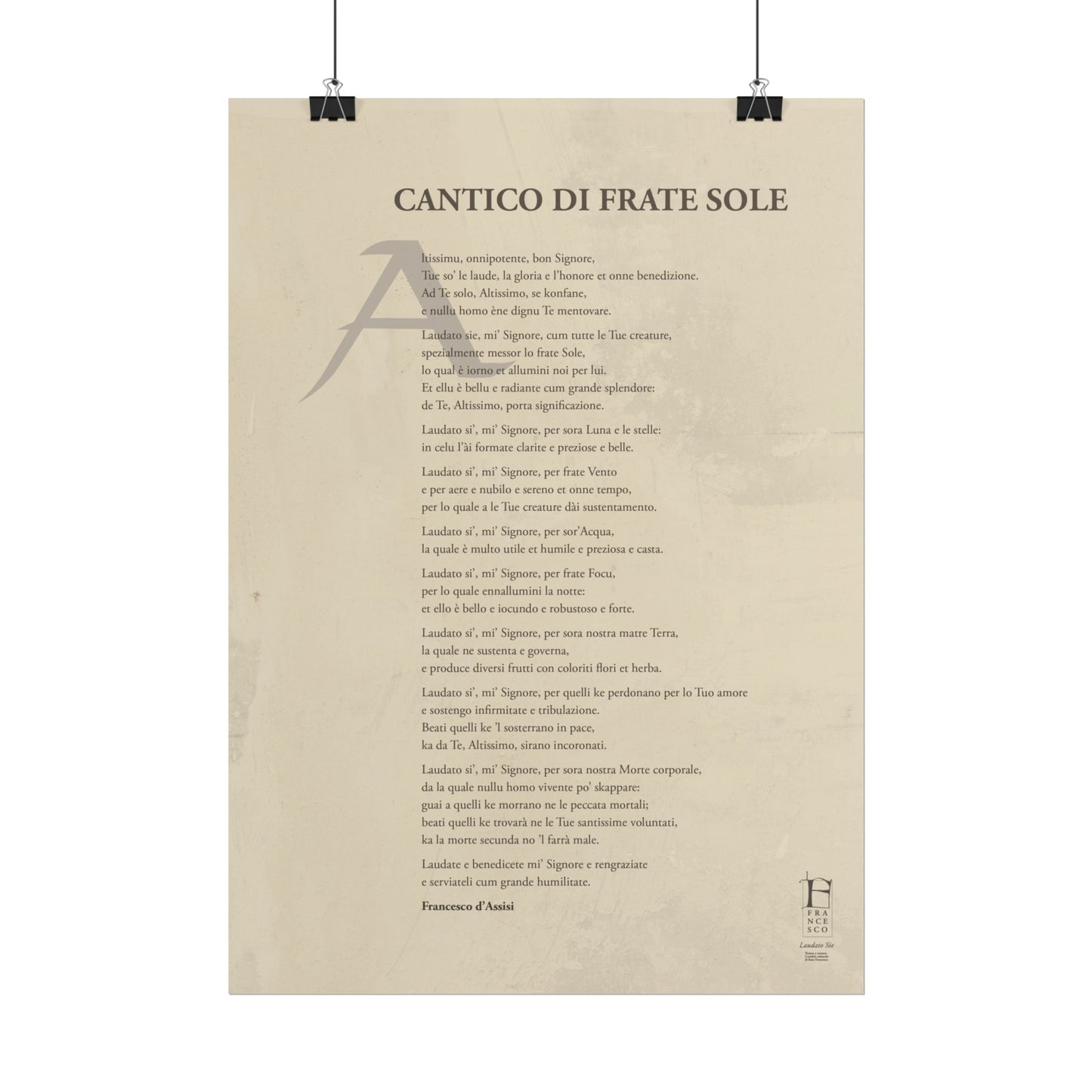 Cantico di Frate Sole - Poster