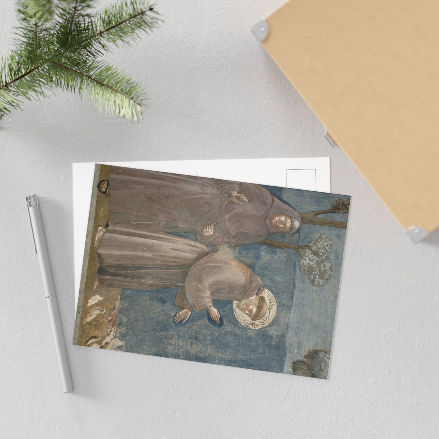 Cartolina con la leggenda francescana di Giotto